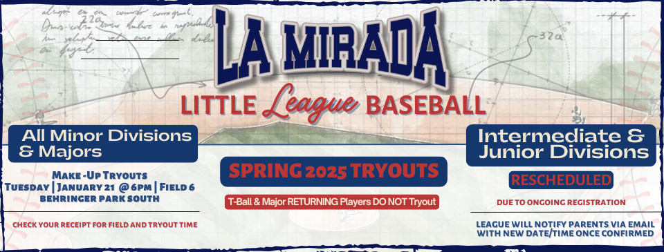 SPRING 2025 MAKE-UP TRYOUTS - JANUARY 21st @ 6PM